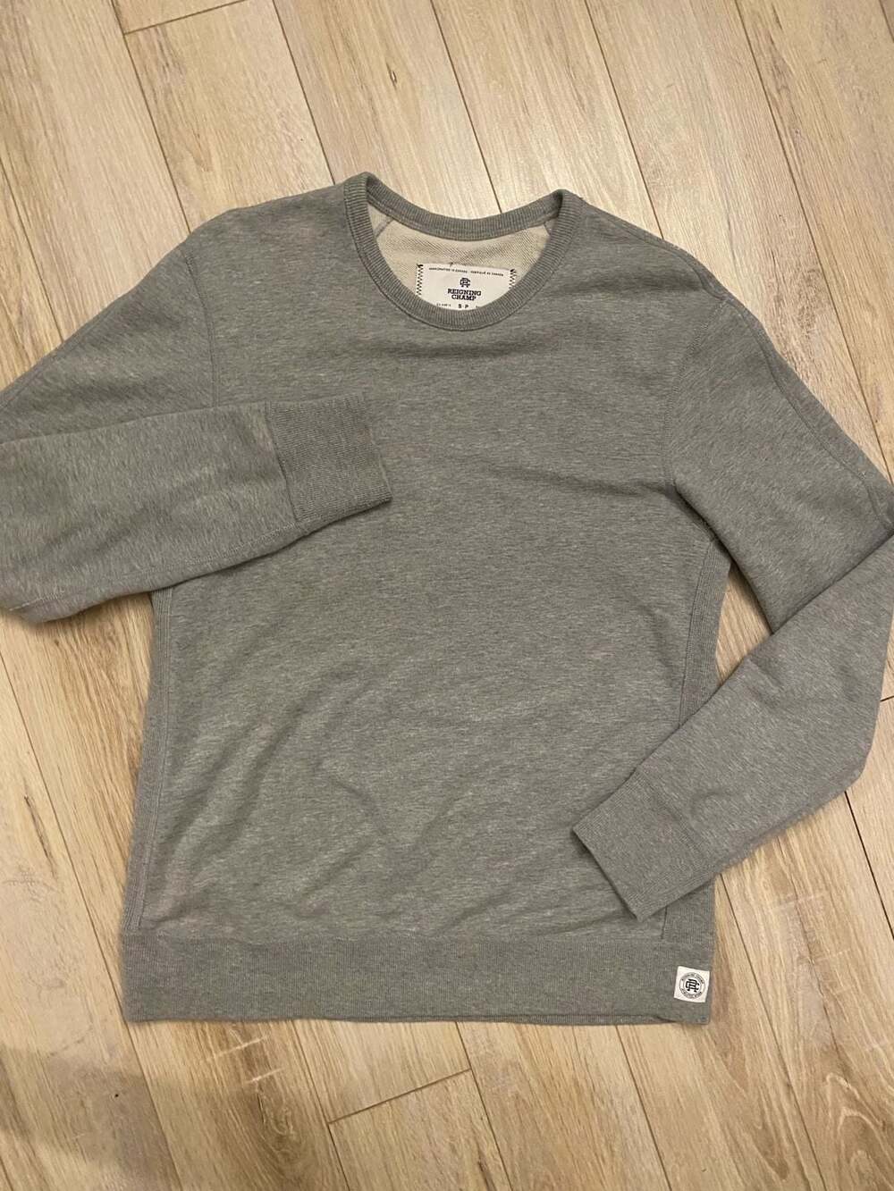 Reigning Champ Midweight Terry Crewneck Sweatshirt Heather Grey Size Small
